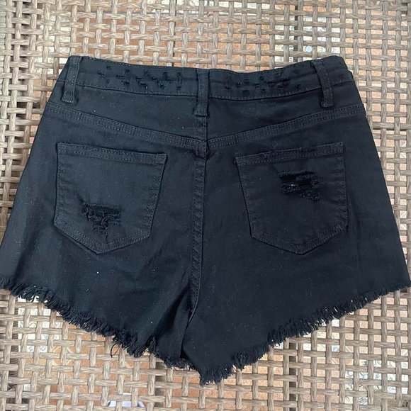 Black Ripped Short Shorts - Picture 4 of 8